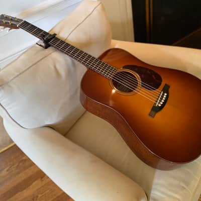 2010 Bourgeois Country Boy Deluxe Custom - Pale Sunburst - Red Adirondack Spruce / Flamed Beeswing Mahogany image 3