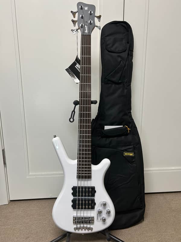 Warwick Rockbass Corvette $$ 5 String Bass - Solid White High Polish image 1