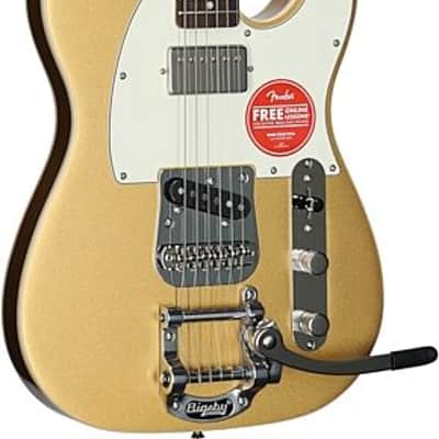 Squier Classic Vibe Custom Telecaster SH Electric Guitar with Bigsby, Parchment Pickguard, Aztec Gold TGF33 image 5