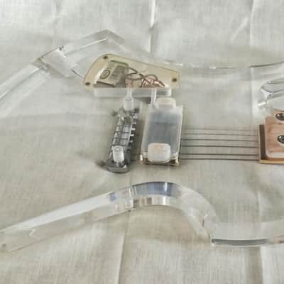 Fernandes MG-85C Clear Acrylic Mockingbird-Hide of X Japan Signature Model image 13