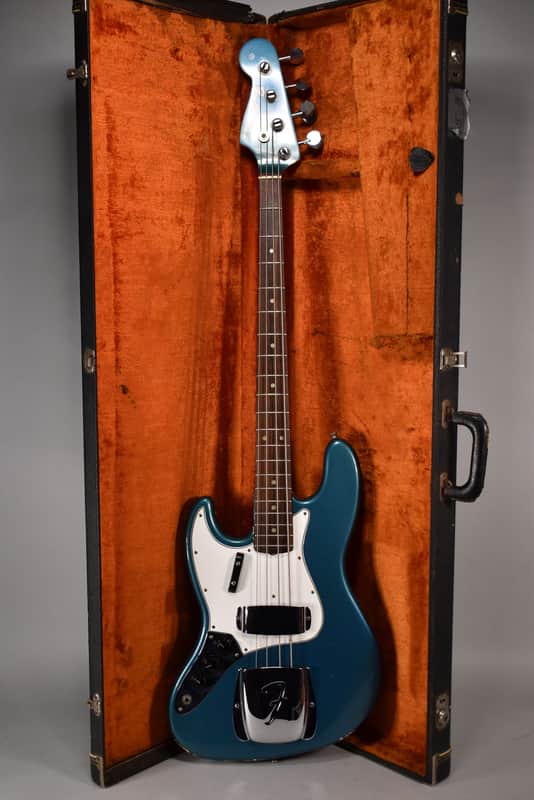 1965 Fender Jazz Bass Lake Placid Blue Finish Left-Handed Electric Bass w/OHSC image 1