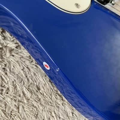 Blue Washburn Mini Electric Guitar, Solid Basswood Body, Maple Neck image 15