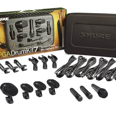 Shure PG ALTA 7-Piece Drum Microphone Kit for Performing and Recording Drummers - Includes Mics, Mounts and Cables with options for Kick Drums, Snare, Rack/Floor Toms, Congas and Cymbals (PGADRUMKIT7) image 1