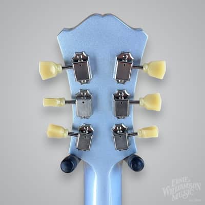 Eastman T64 Trapeze Hollowbody Electric Guitar - Iced Blue Metallic image 8