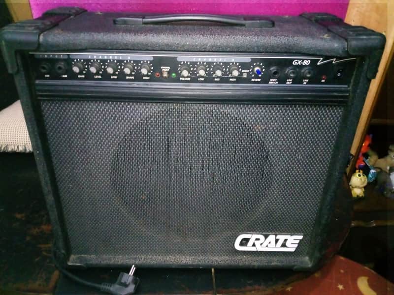 Crate GX80 GX 80Y 1990s - BLACK COMBO REVERB 2 CHANNEL CLEAN OVERDRIVE DISTORTION image 1
