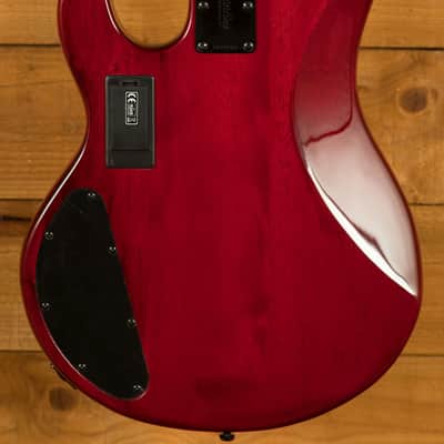 Sterling RAY34HHSM StingRay HH Bass - Spalted Blood Orange Burst image 2