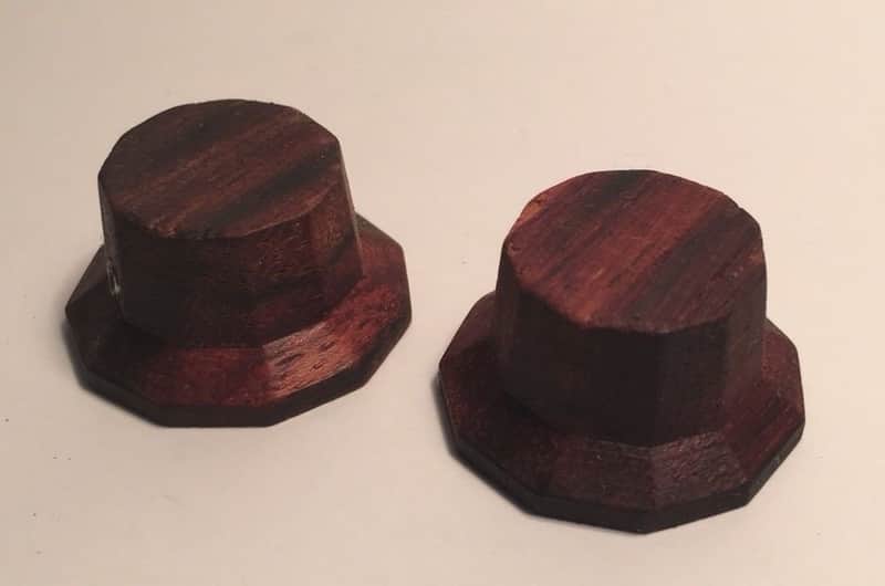 Guilford Indian Rosewood 11 Sided Facet Cut Guitar Knobs - 1 Pair - USA image 1