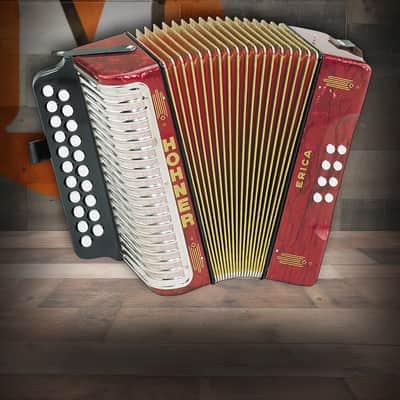 Hohner 1600/2 Erica Two-Row GC Accordion - Red (3000GR) image 1
