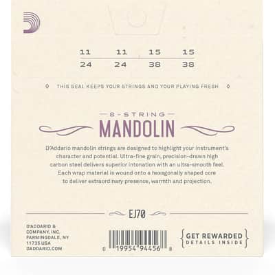 D'Addario EJ70 Phosphor Bronze Mandolin Strings, Ball End, Medium/Light, 11-38 image 3