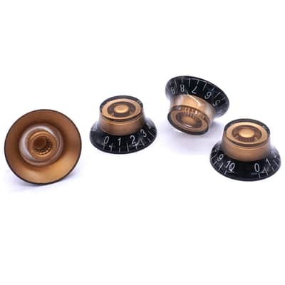4Pcs Guitar Knobs,Amber Top Hat Bell Style Rotary Knobs,Electric Guitar Bass Speed Volume Tone Control Knobs Fits 6mm/0.24" Rotary Shaft Musical Instruments And Radios Parts Replacement KNOB-S33 image 5