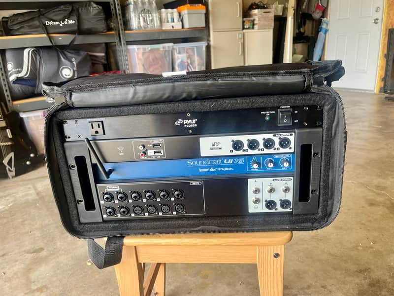Soundcraft Ui-16 w/ Power Conditioner and 5U Rockville Rack image 1