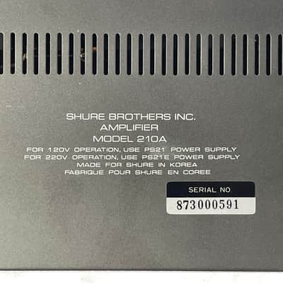 1989 Shure Prologue 210A 10 Watt Power Amp - Transformer Balanced Low Z Input image 11