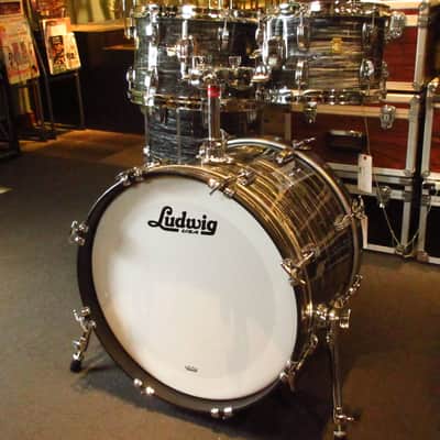 Ludwig Legacy Mahogany & Maple 4-pc Drum Set 20", 10", 12", 14" Vintage Black Oyster image 2
