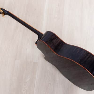 2023 Taylor Custom Grand Auditorium Acoustic Electric Guitar Trans Black w/ Lutz Spruce + Flame Maple image 15