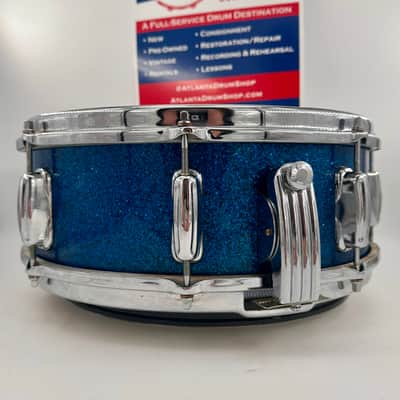 Slingerland Super Gene Krupa Radio King 5.5x14 Snare Drum 1960 - Blue Sparkling Pearl image 6