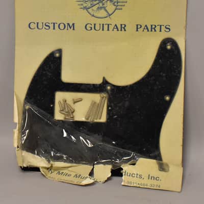 1980s Mighty Mite T-Style Humbucker Pickguard Sealed 1-Ply Black NOS image 1