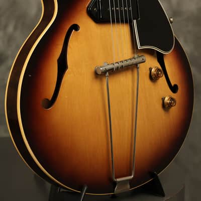 1956 Gibson ES-225 T Sunburst with original Brown hardshell case image 9