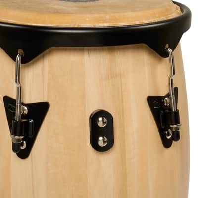 Latin Percussion LP646IINY-NAT City Series 10/11" Conga Set with Stand, Black Hardware - Natural image 5