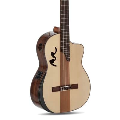 Manuel Rodriguez Café Cortado Solid Spruce Top Mahogany Neck Cutaway 6-String Classical Acoustic-Electric Guitar w/Hard Case & Strap image 2