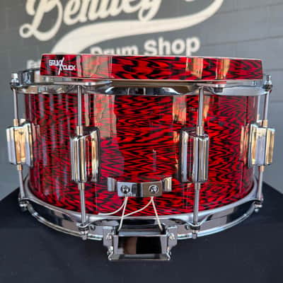 ~WOW!~ Rogers Dyna-Sonic Custom Built 6.5x14" Snare Drum in Red Onyx w/ Matching X-Percussion X-Click (Rm4) image 3