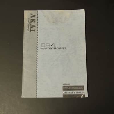 Akai DR4 Hard Disk Recorder Operator's Manual [Three Wave Music] image 1