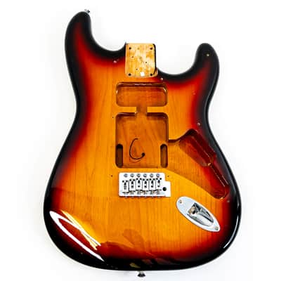 3-Tone Sunburst Stratocaster Body w/ Massive Route For Any Pickup Combo image 12