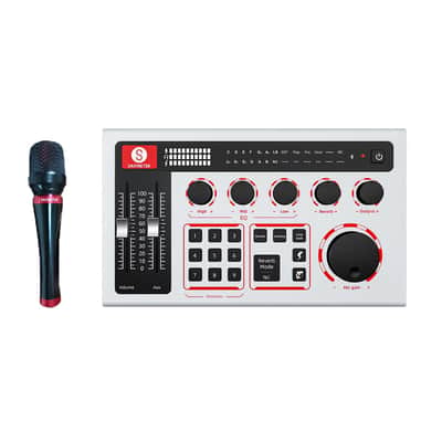 SABINETEK SabineCast Audio Mixer Sound Board with Wired Microphone P100GY-PM01BK image 1