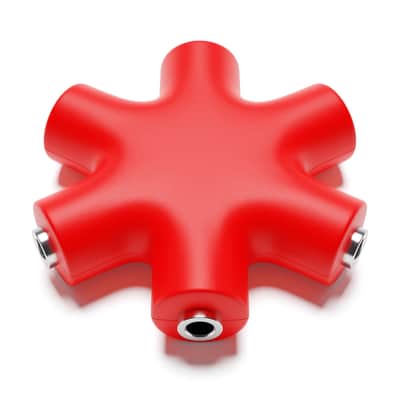 ExcelValley [Red] Mono Patch Cable Splitter Hub 6 Port 5 Way TS 3.5mm 1/8" Modular Synth Eurorack image 3