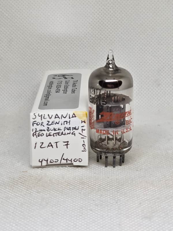 Sylvania 12AT7 Black AX-Style Plates Perfectly Balanced Single NOS ECC81 image 1