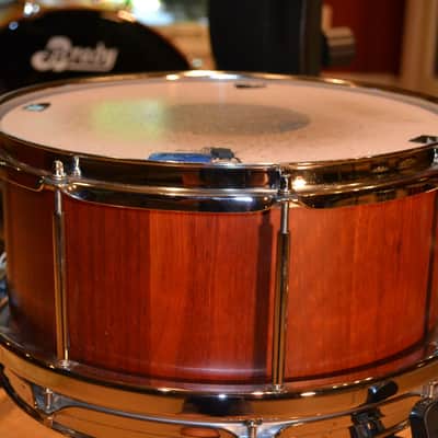 Sleishman 13" Rosegum Block Snare Drum - Full Free Floating Design - Block/Stave Rosegum Shell image 3