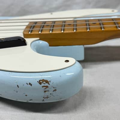 Fender USA Custom Shop '55 1955 Precision Bass Relic 4-string P-Bass with COA + Case 2020 - Sonic Blue / Roasted Maple neck image 15