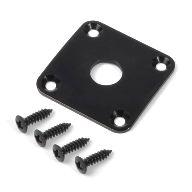 Allparts AP-0633 Square Jackplate for Les Paul®, Black (metal) image 1