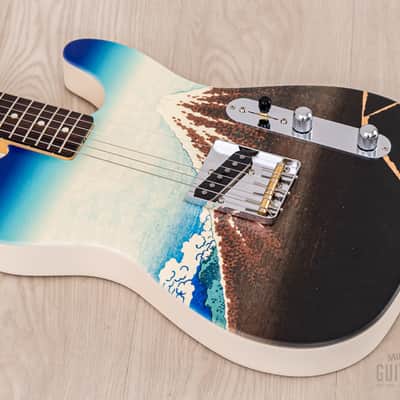 2024 Fender Japan Art Canvas Esquire Katsushika Hokusai Fuji, Mint w/ Case, Tags image 9