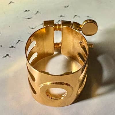 Ishimori Woodstone Standard gold plated ligature for alto sax hard rubber mouthpiece image 2