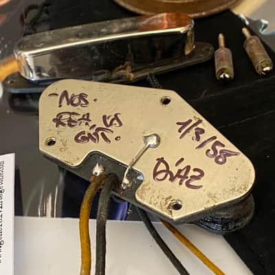 General Vintage Tone Telecaster pickup set hand wound 1957 / 58 NOS Fw1177 formvar heavy REA Mangnetics Indiana , US one , March of 1958 Aged image 6