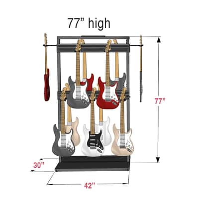 D'Luca Free Standing Modular Guitar Display Double Tier image 3