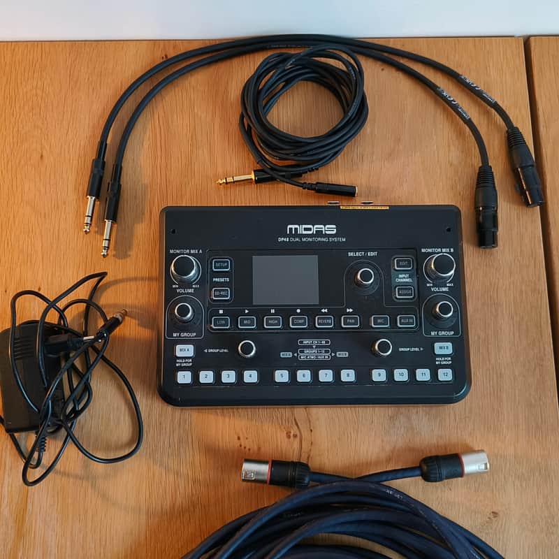 Midas DP48 Dual 48 Channel Personal Monitor Mixer with SD Card Recorder, Stereo Ambience Microphone + Cable Set image 1
