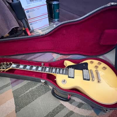 1977 Gibson Les Paul Custom Faded White/Cream w/case image 8