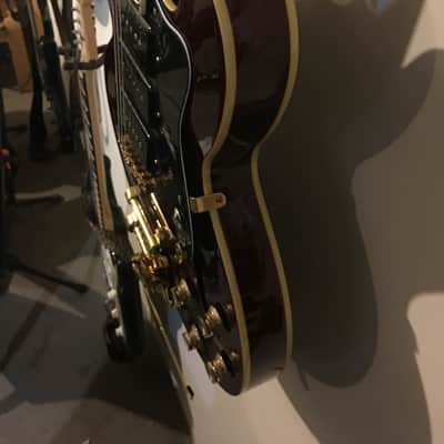 Epiphone Riviera P-90 with bigsby trem Natural/Red image 4