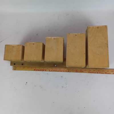 Temple Blocks 3"x4"x3.5",4",5.25",7",8.5" 5x Natural 9-Ply-Maple +Wood Frame Set image 8