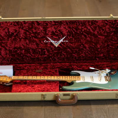 2021 Fender Custom Shop 1956 Reissue Stratocaster Electric Guitar Relic Sherwood Green Metallic + COA OHSC image 23