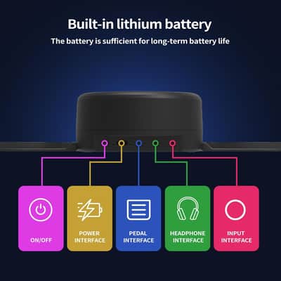 Portable Electric Drum Set for Kids,9+2 Pads Electronic Drum Pad with 0.5in Thickened Silicone&Foot Pedals&Sticks, Built-in HIFI Speaker,Rechargeable Battery,Headphone Jack,MIDI,Holiday Gift image 2