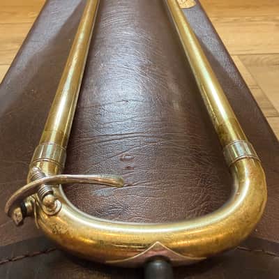 Bach 42BO Stradivarius Series Tenor Trombone with Open Wrap F Attachment, Standard Rotor Valve 1990s - Clear Lacquered Brass image 14