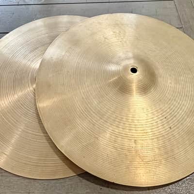 Zildjian 15" A. Zildjian '60s Stamp Hi-Hat Cymbals (Pair) 1960s - Traditional image 1