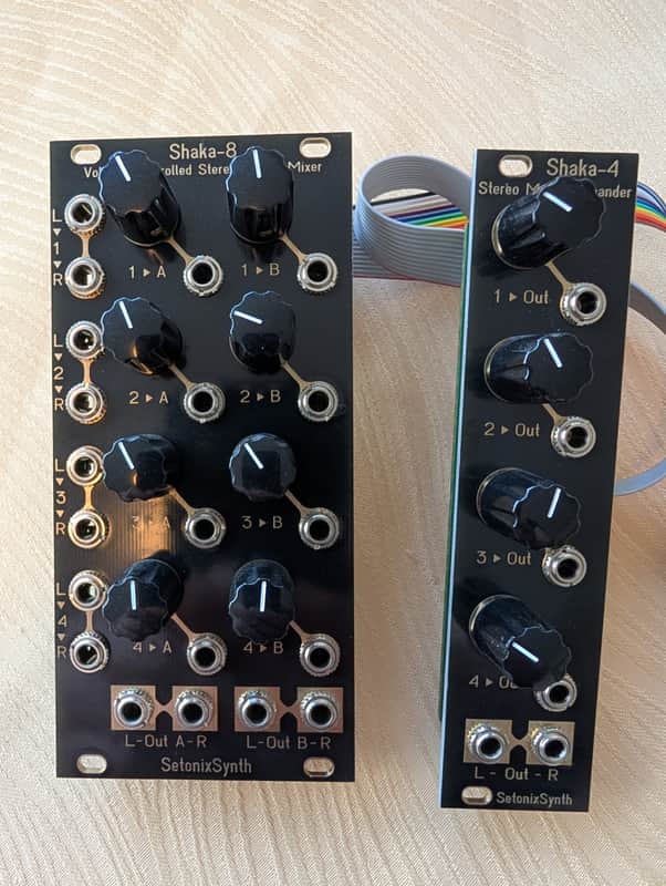 SetonixSynth Shaka-8 + Shaka-4 expander Eurorack VC-controlled Matrix Mixer image 1