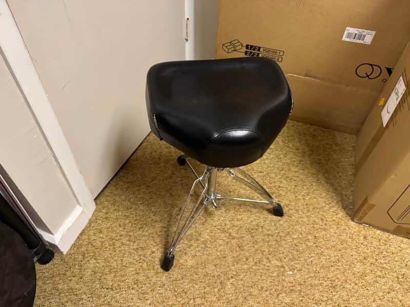 Enforcer Doubled Braced Heavy Duty Drum Throne - Adjustable, Spindle, Saddle image 1