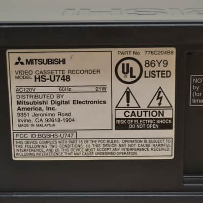 Mitsubishi HS-U748 S-VHS VCR * Remote image 15