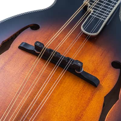 Washburn M3SEBRK F-Style Acoustic Electric Mandolin with Gig Bag. Bourbon Burst image 4
