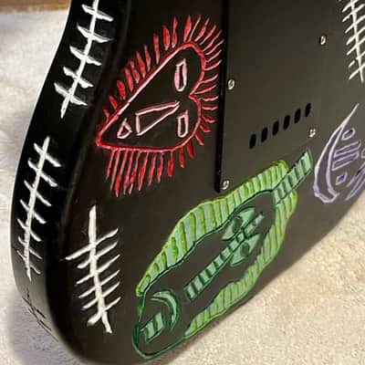 IYG Tribal Axe Custom Stratocaster-style Earth, living art, custom wired, mucho mojo tone machine! image 9