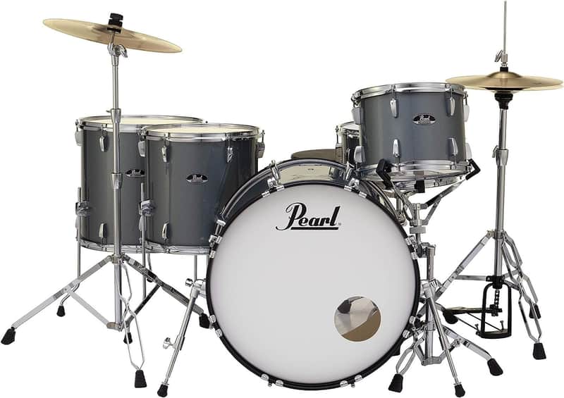 Pearl Roadshow Drum Set 5-Piece Complete Kit with Cymbals and Stands, Charcoal Metallic (RS525WFC/C706) image 1